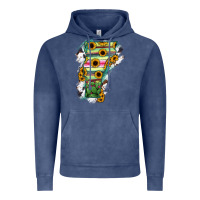 Vintage Denim Vermont State Map Vintage Hoodie - RanaPortraitStore