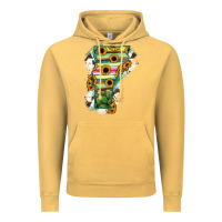 Vintage Mustard Vermont State Map Vintage Hoodie - RanaPortraitStore