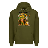 Army Green bee kind gnome Premium Hoodie - BarkalooDesign
