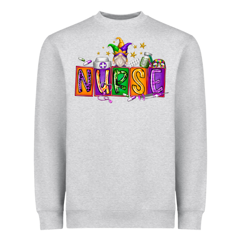 Nurse Mardi Gras Heavyweight Sweatshirt by RacoonDesign | Teevron
