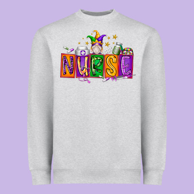 Nurse Mardi Gras Heavyweight Sweatshirt Designed By Racoondesign