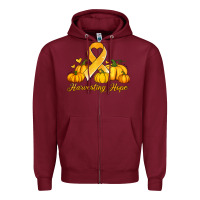 Burgundy childhood cancer awareness month harvesting hope Zipper Hoodie - Jasminsmagicworld