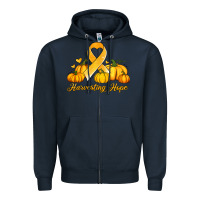 Navy childhood cancer awareness month harvesting hope Zipper Hoodie - Jasminsmagicworld
