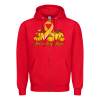 Red childhood cancer awareness month harvesting hope Zipper Hoodie - Jasminsmagicworld