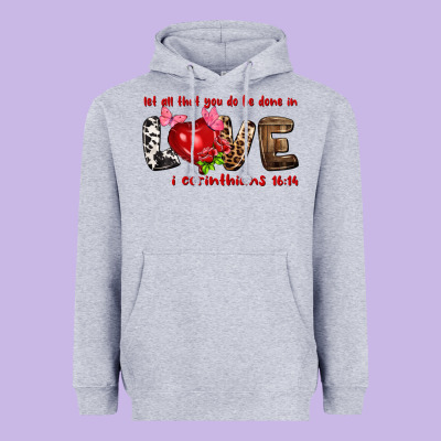 Let All That You Do Be Done In Love I Corinthians Heavyweight Hoodie Designed By Nancycooperartshop