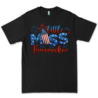 Black little miss firecracker 4th of july Premium Tee - BarkalooDesign