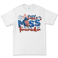 White little miss firecracker 4th of july Premium Tee - BarkalooDesign