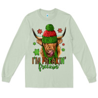 Matcha i'm freakin freezin christmas long haired cow Long Sleeve Tee - Jasminsmagicworld