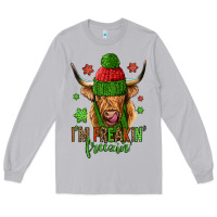 Moon Dust i'm freakin freezin christmas long haired cow Long Sleeve Tee - Jasminsmagicworld