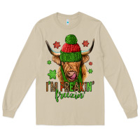 Mushroom i'm freakin freezin christmas long haired cow Long Sleeve Tee - Jasminsmagicworld