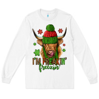 White i'm freakin freezin christmas long haired cow Long Sleeve Tee - Jasminsmagicworld