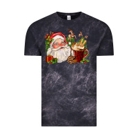 Cloud Black santa and hot cocoa cup Vintage Tee - FaDigitalArtStudio