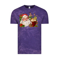 Cloud Purple santa and hot cocoa cup Vintage Tee - FaDigitalArtStudio