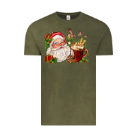 Vintage Olive santa and hot cocoa cup Vintage Tee - FaDigitalArtStudio