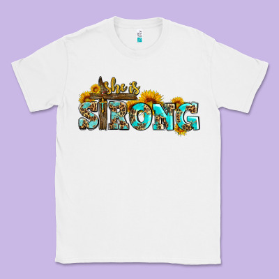 She Is Strong With Cross Classic Tee Designed By Adodesignshop