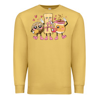 Antique Gold mexican pan dulce cartoon characters Premium Sweatshirt - MaliasSmallBusiness