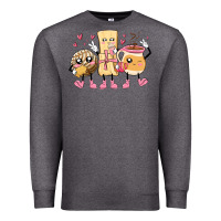 Charcoal Heather mexican pan dulce cartoon characters Premium Sweatshirt - MaliasSmallBusiness