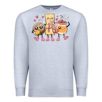 Heather Grey mexican pan dulce cartoon characters Premium Sweatshirt - MaliasSmallBusiness