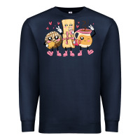 Navy mexican pan dulce cartoon characters Premium Sweatshirt - MaliasSmallBusiness