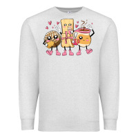 Oatmeal Heather mexican pan dulce cartoon characters Premium Sweatshirt - MaliasSmallBusiness