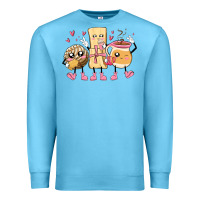 Ocean Blue mexican pan dulce cartoon characters Premium Sweatshirt - MaliasSmallBusiness