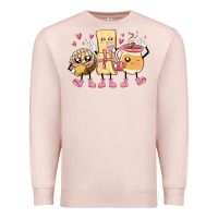 Pale Pink mexican pan dulce cartoon characters Premium Sweatshirt - MaliasSmallBusiness