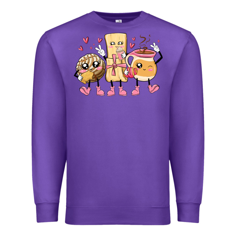 Mexican Pan Dulce Cartoon Characters Premium Sweatshirt by MaliasSmallBusiness | Teevron