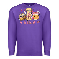 Purple mexican pan dulce cartoon characters Premium Sweatshirt - MaliasSmallBusiness