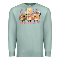 Seafoam mexican pan dulce cartoon characters Premium Sweatshirt - MaliasSmallBusiness