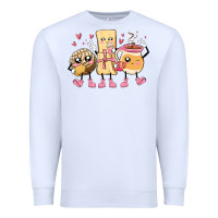 White mexican pan dulce cartoon characters Premium Sweatshirt - MaliasSmallBusiness