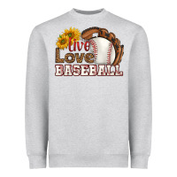 Heather Grey live love baseball Heavyweight Sweatshirt - HRA Design Shop