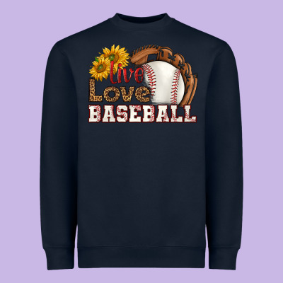 Live Love Baseball Heavyweight Sweatshirt Designed By Hra Design Shop