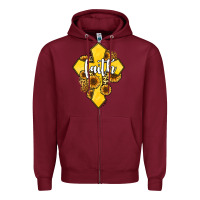 Burgundy faith childhood cancer Zipper Hoodie - Jasminsmagicworld