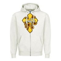 Oatmeal Heather faith childhood cancer Zipper Hoodie - Jasminsmagicworld