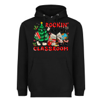 Black rockin around the classroom Heavyweight Hoodie - MaliasSmallBusiness