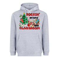 Heather Grey rockin around the classroom Heavyweight Hoodie - MaliasSmallBusiness