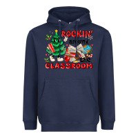 Navy rockin around the classroom Heavyweight Hoodie - MaliasSmallBusiness