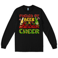 Black fueled by beer and christmas cheer with beer bottles Long Sleeve Tee - AdoDesignShop