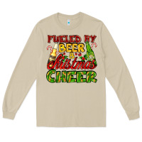 Mushroom fueled by beer and christmas cheer with beer bottles Long Sleeve Tee - AdoDesignShop