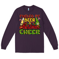 Plum fueled by beer and christmas cheer with beer bottles Long Sleeve Tee - AdoDesignShop