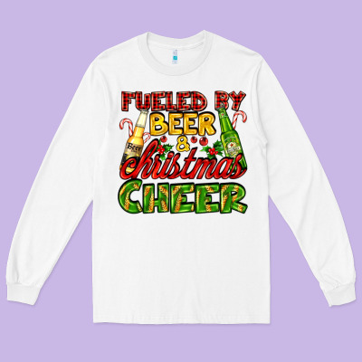 Fueled By Beer And Christmas Cheer With Beer Bottles Long Sleeve Tee Designed By Adodesignshop