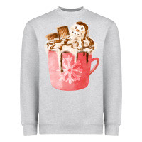 Heather Grey hotcocoa with snowman  fa element Heavyweight Sweatshirt - FaDigitalArtStudio