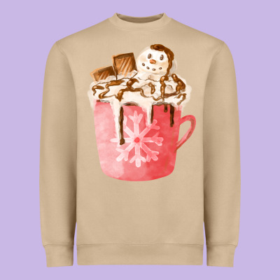 Hotcocoa With Snowman  Fa Element Heavyweight Sweatshirt Designed By Fadigitalartstudio