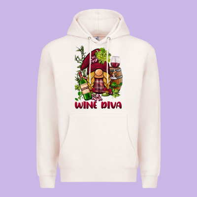 Vine Diva  Gnome Premium Hoodie Designed By Barkaloodesign