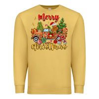 Antique Gold merry christmas gingerbread truck Premium Sweatshirt - MaliasSmallBusiness