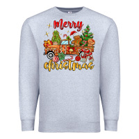 Heather Grey merry christmas gingerbread truck Premium Sweatshirt - MaliasSmallBusiness