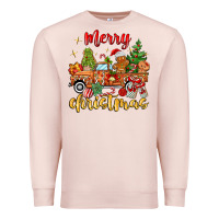 Pale Pink merry christmas gingerbread truck Premium Sweatshirt - MaliasSmallBusiness