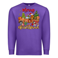 Purple merry christmas gingerbread truck Premium Sweatshirt - MaliasSmallBusiness