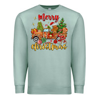 Seafoam merry christmas gingerbread truck Premium Sweatshirt - MaliasSmallBusiness
