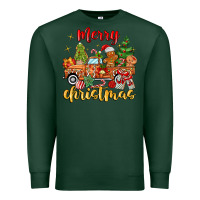Sports Green merry christmas gingerbread truck Premium Sweatshirt - MaliasSmallBusiness